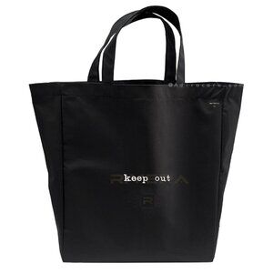Keep Out Tote Bag Black, Embroidered, Cute Market & Everyday Carry, Handmade LA